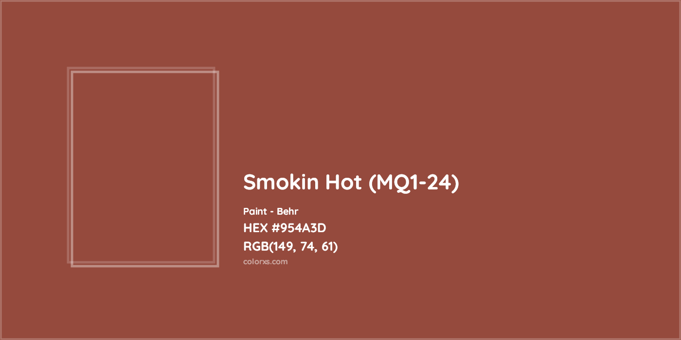HEX #954A3D Smokin Hot (MQ1-24) Paint Behr - Color Code
