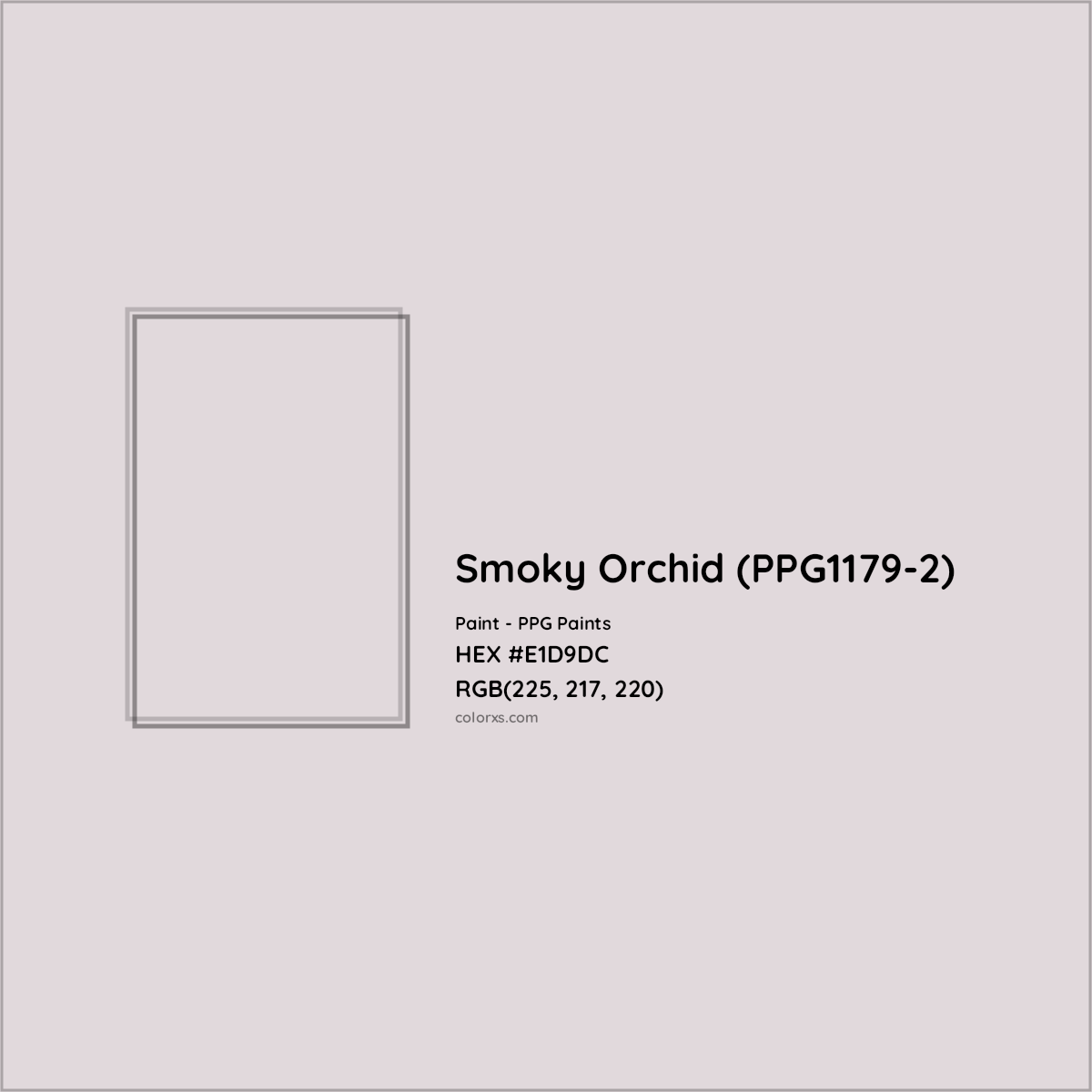 HEX #E1D9DC Smoky Orchid (PPG1179-2) Paint PPG Paints - Color Code
