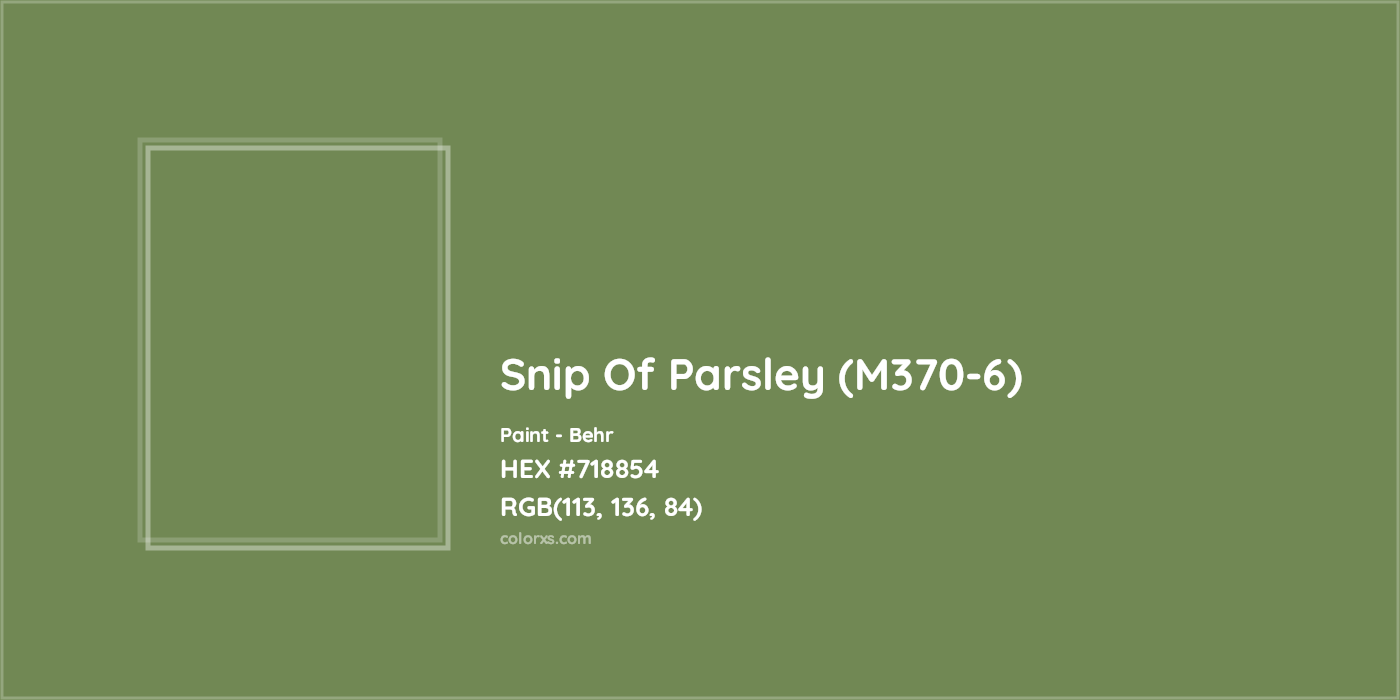HEX #718854 Snip Of Parsley (M370-6) Paint Behr - Color Code