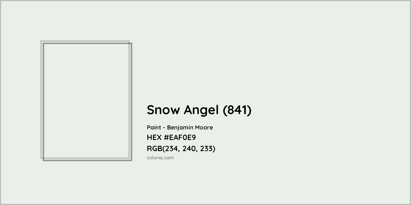 HEX #EAF0E9 Snow Angel (841) Paint Benjamin Moore - Color Code