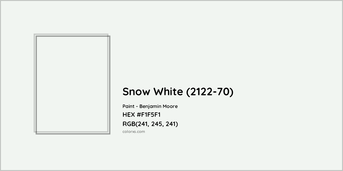 HEX #F1F5F1 Snow White (2122-70) Paint Benjamin Moore - Color Code