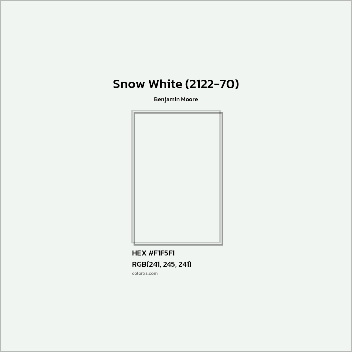 HEX #F1F5F1 Snow White (2122-70) Paint Benjamin Moore - Color Code