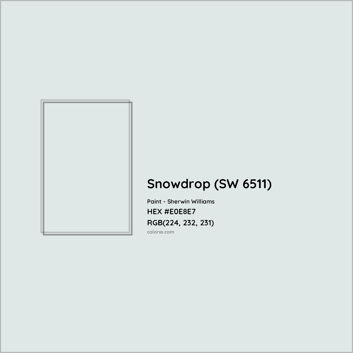HEX #E0E8E7 Snowdrop (SW 6511) Paint Sherwin Williams - Color Code
