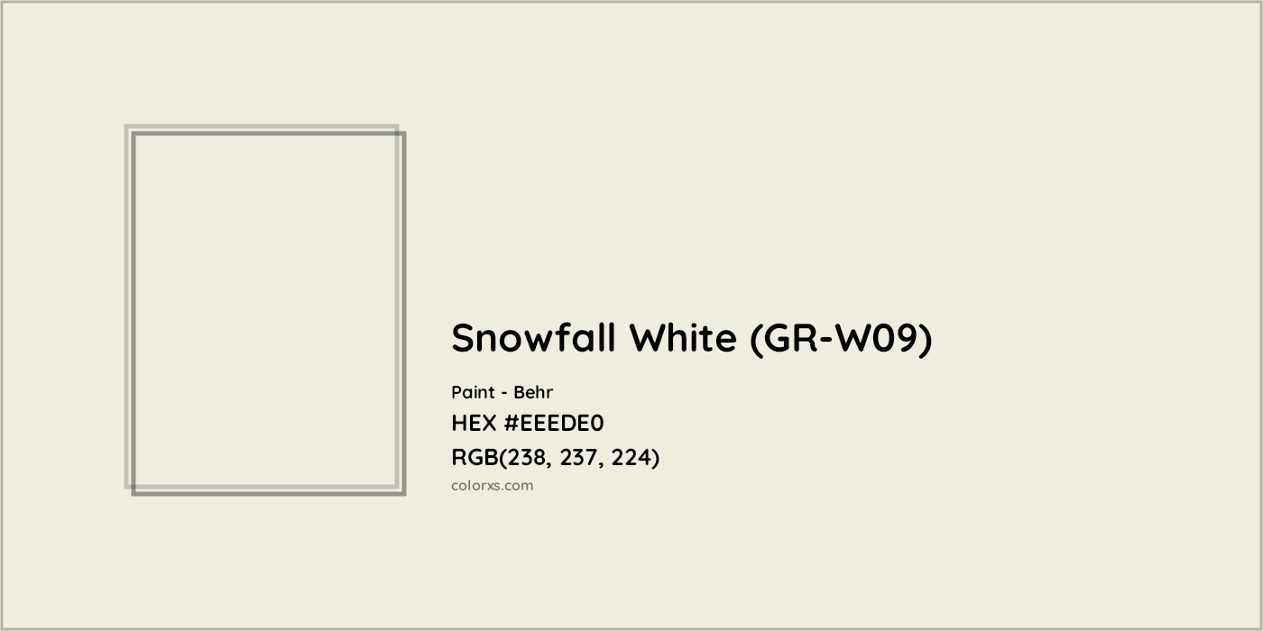 HEX #EEEDE0 Snowfall White (GR-W09) Paint Behr - Color Code