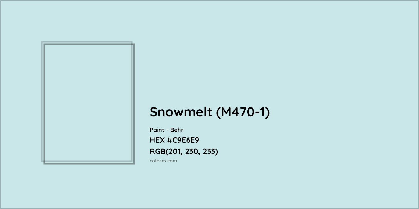 HEX #C9E6E9 Snowmelt (M470-1) Paint Behr - Color Code
