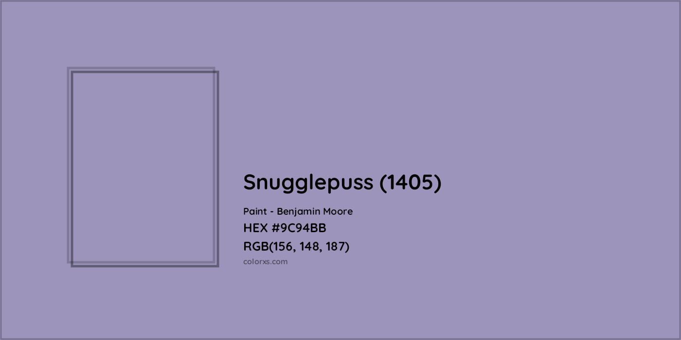 HEX #9C94BB Snugglepuss (1405) Paint Benjamin Moore - Color Code