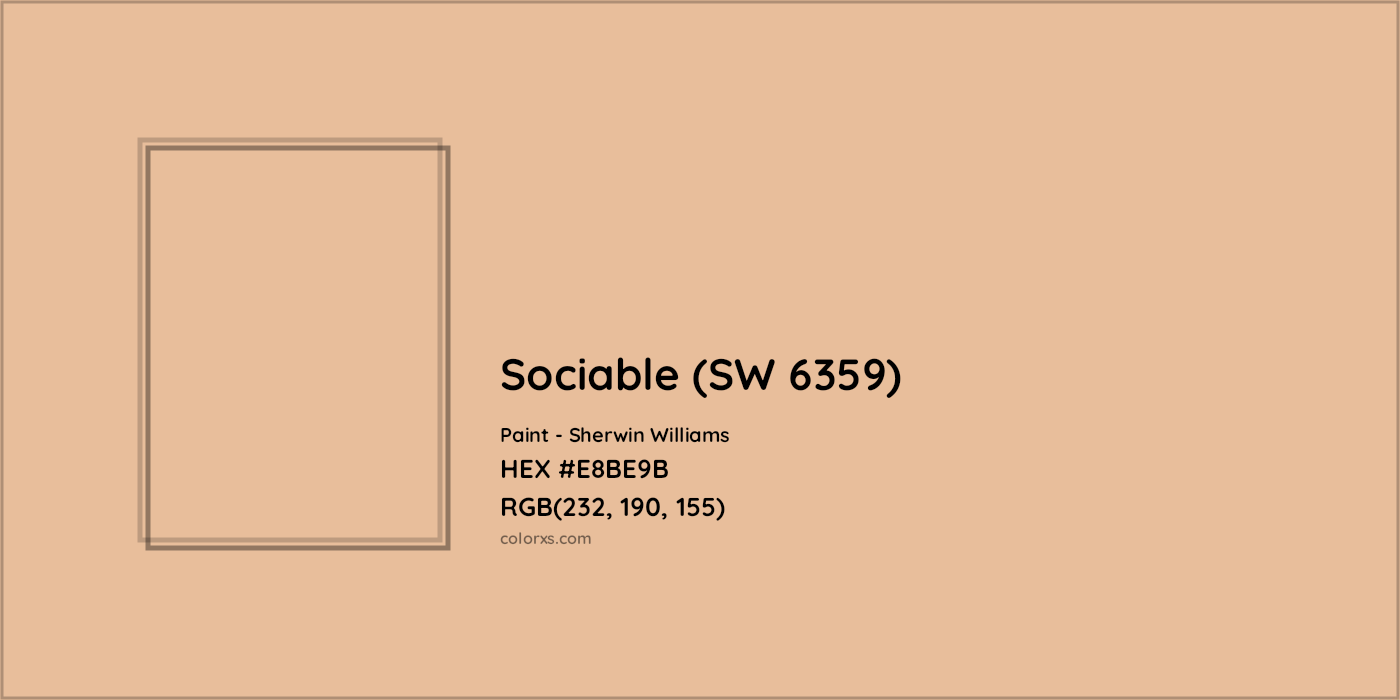 HEX #E8BE9B Sociable (SW 6359) Paint Sherwin Williams - Color Code