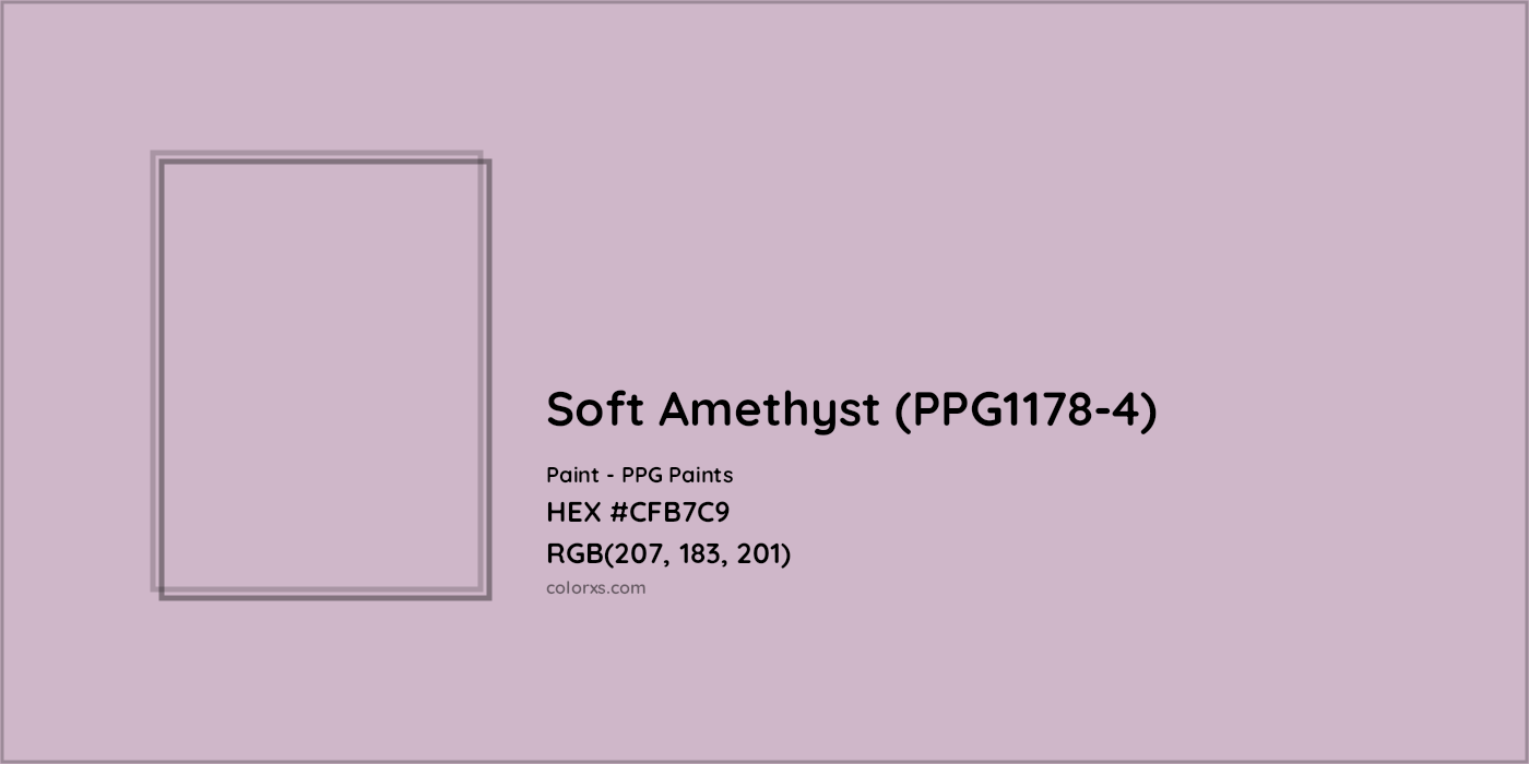 HEX #CFB7C9 Soft Amethyst (PPG1178-4) Paint PPG Paints - Color Code