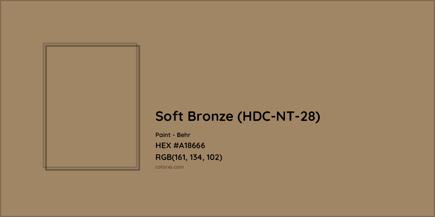 HEX #A18666 Soft Bronze (HDC-NT-28) Paint Behr - Color Code