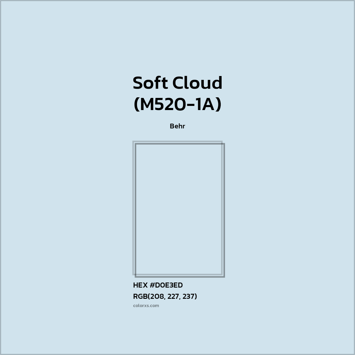 HEX #D0E3ED Soft Cloud (M520-1A) Paint Behr - Color Code