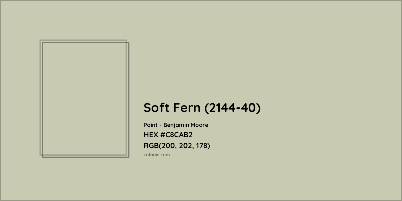 HEX #C8CAB2 Soft Fern (2144-40) Paint Benjamin Moore - Color Code