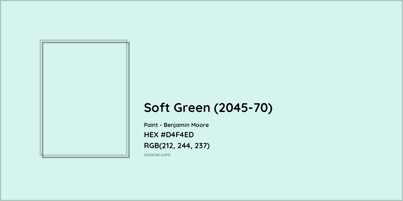HEX #D4F4ED Soft Green (2045-70) Paint Benjamin Moore - Color Code
