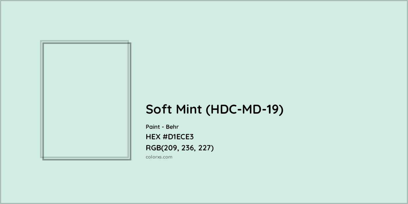HEX #D1ECE3 Soft Mint (HDC-MD-19) Paint Behr - Color Code