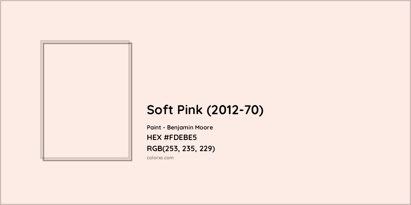 HEX #FDEBE5 Soft Pink (2012-70) Paint Benjamin Moore - Color Code