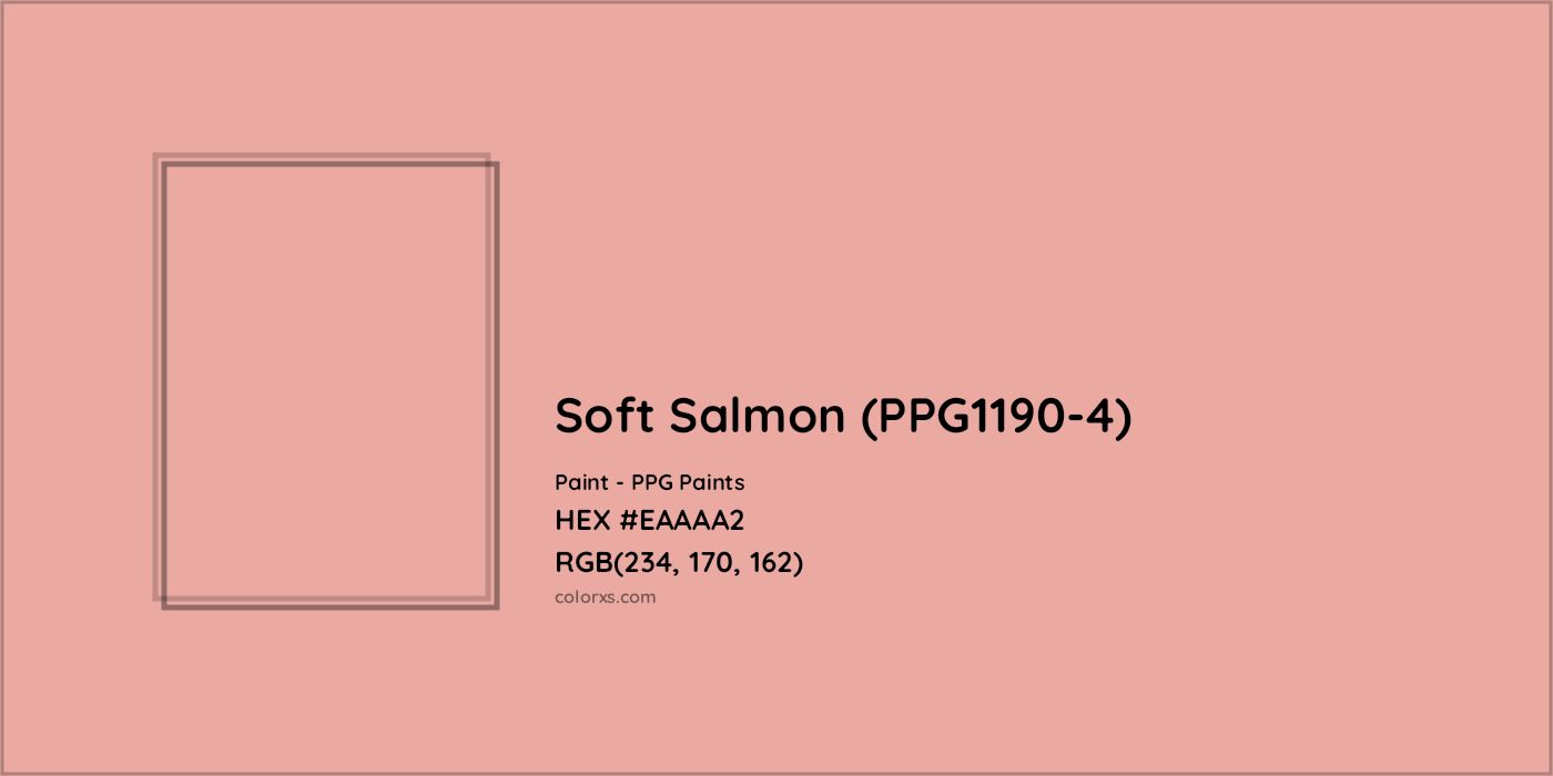 HEX #EAAAA2 Soft Salmon (PPG1190-4) Paint PPG Paints - Color Code