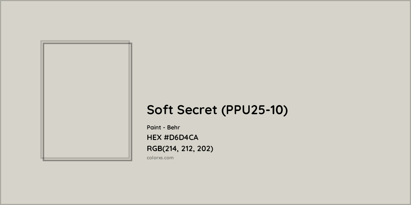 HEX #D6D4CA Soft Secret (PPU25-10) Paint Behr - Color Code