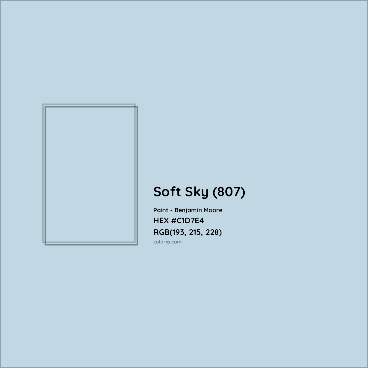 HEX #C1D7E4 Soft Sky (807) Paint Benjamin Moore - Color Code