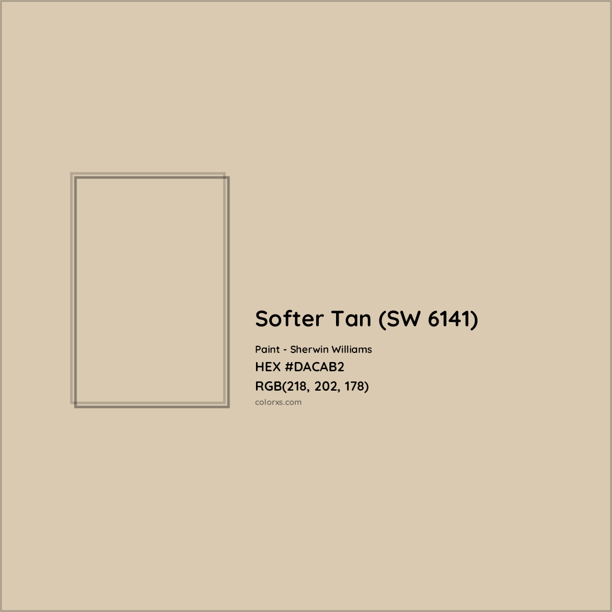 HEX #DACAB2 Softer Tan (SW 6141) Paint Sherwin Williams - Color Code