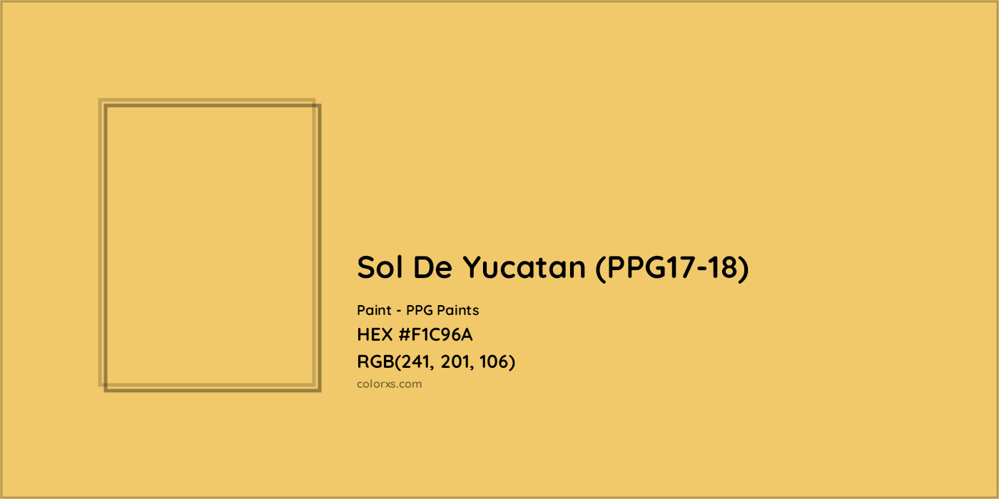 HEX #F1C96A Sol De Yucatan (PPG17-18) Paint PPG Paints - Color Code