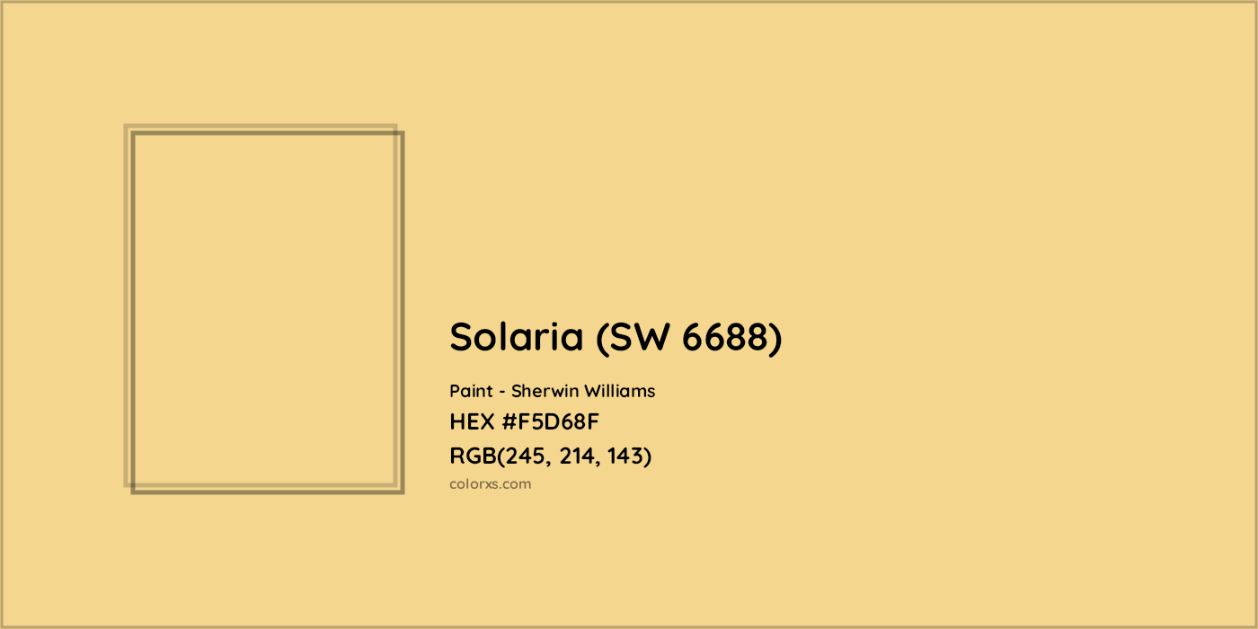 HEX #F5D68F Solaria (SW 6688) Paint Sherwin Williams - Color Code