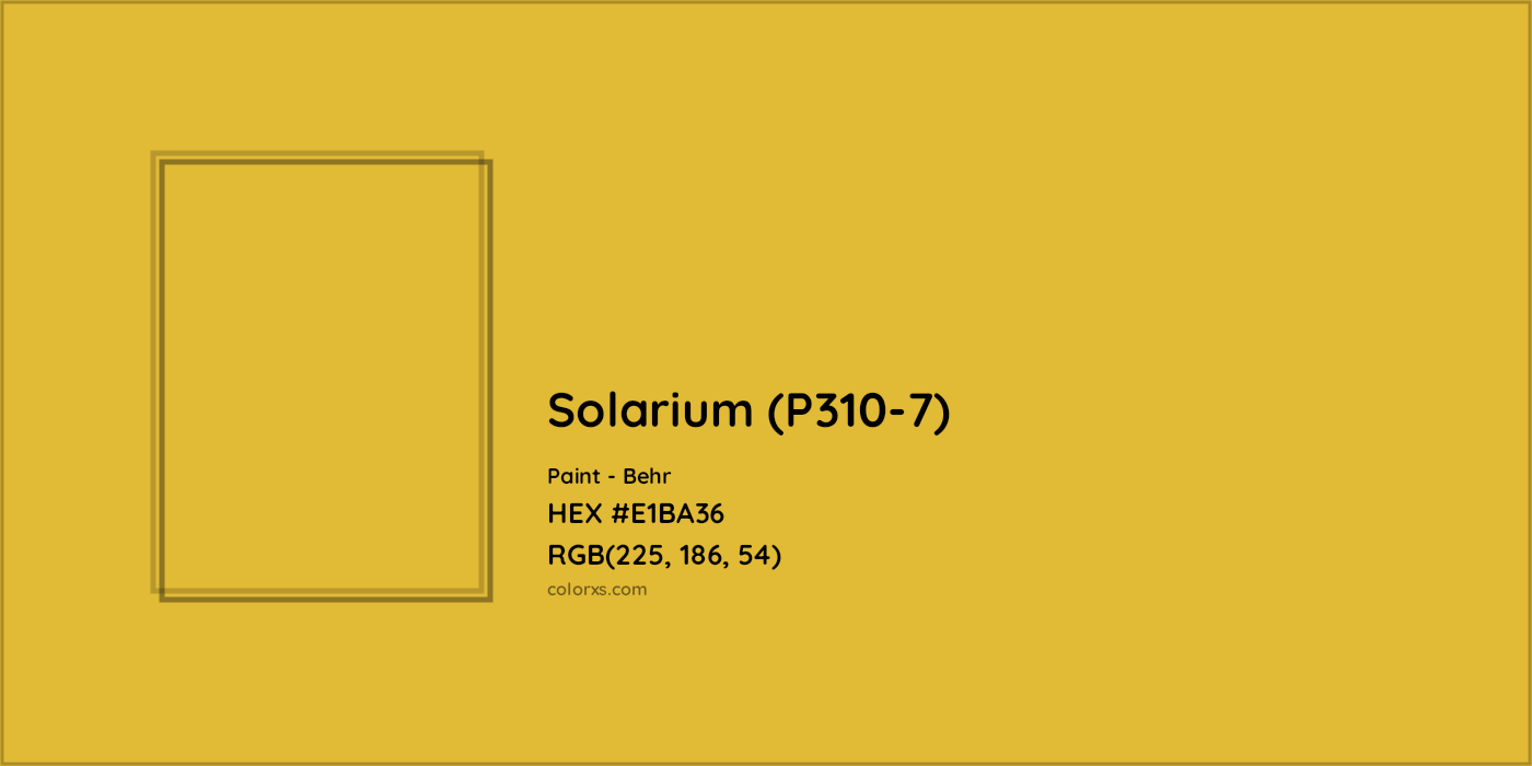 HEX #E1BA36 Solarium (P310-7) Paint Behr - Color Code