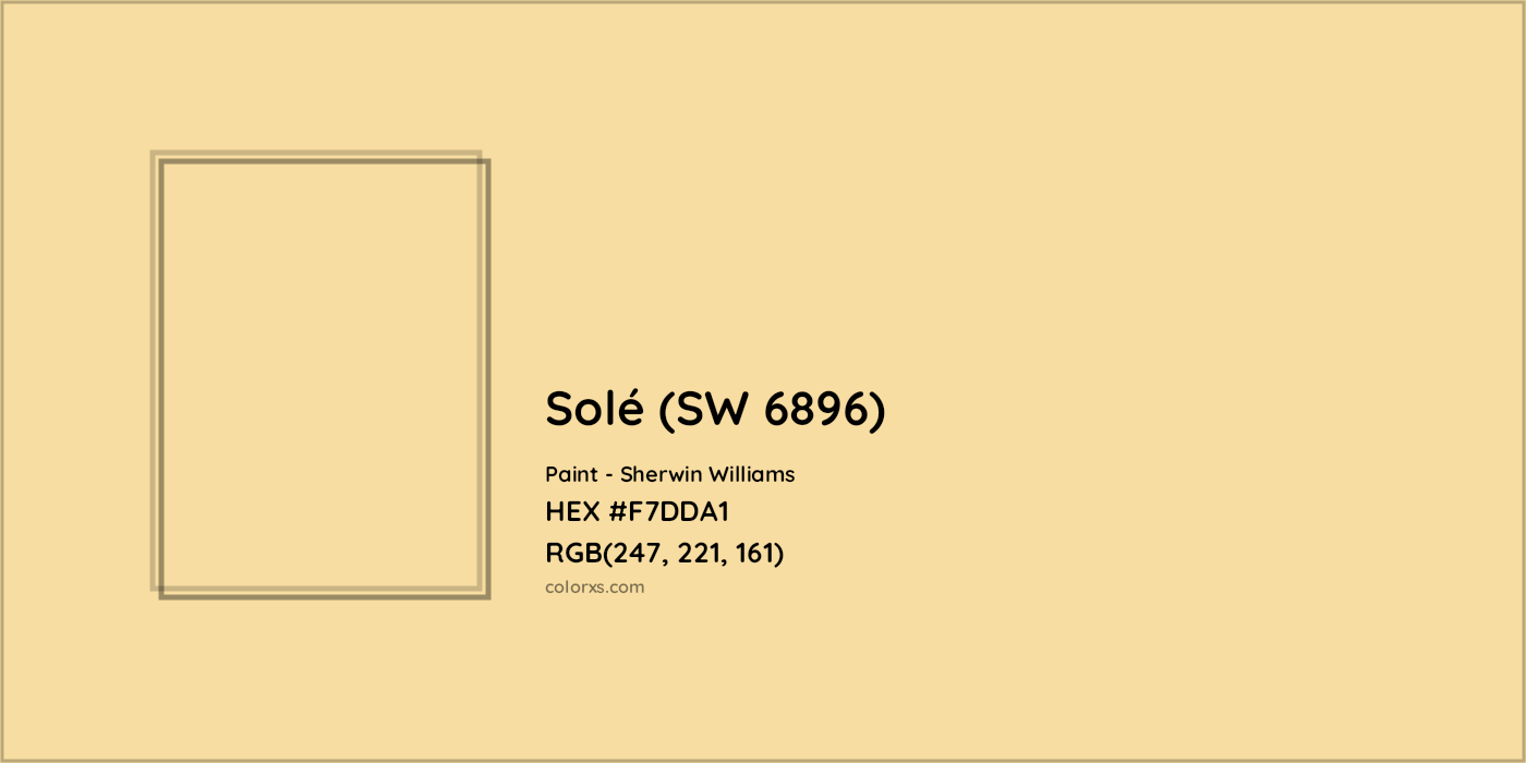 HEX #F7DDA1 Solé (SW 6896) Paint Sherwin Williams - Color Code