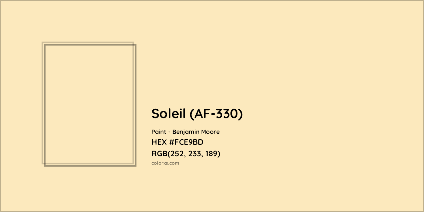 HEX #FCE9BD Soleil (AF-330) Paint Benjamin Moore - Color Code