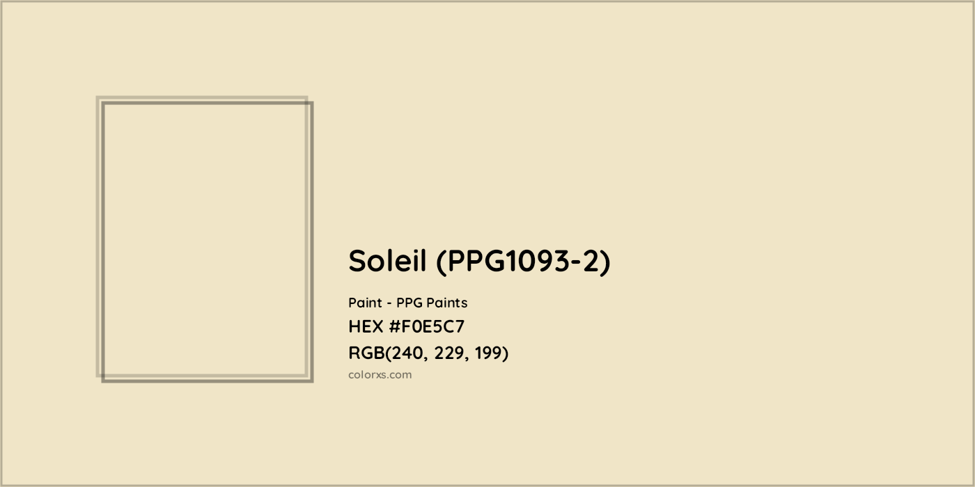 HEX #F0E5C7 Soleil (PPG1093-2) Paint PPG Paints - Color Code