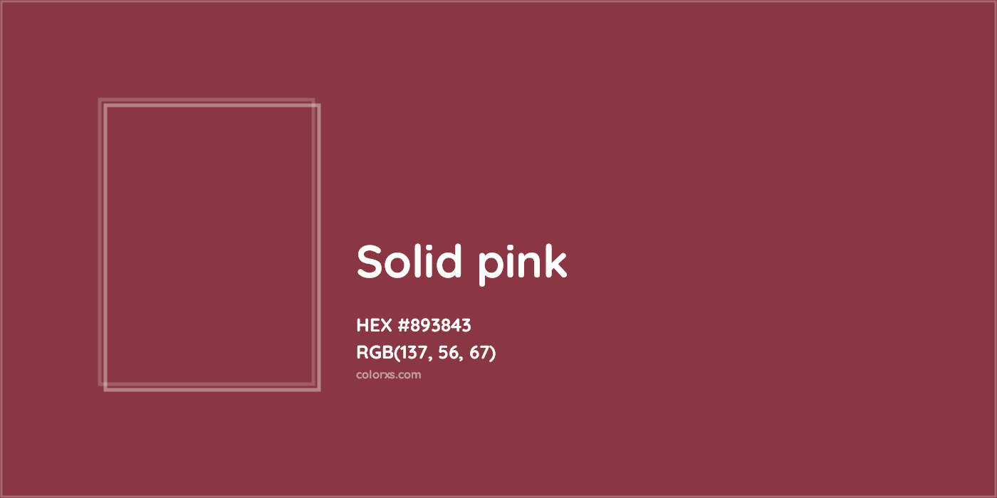 HEX #893843 Solid pink Color - Color Code