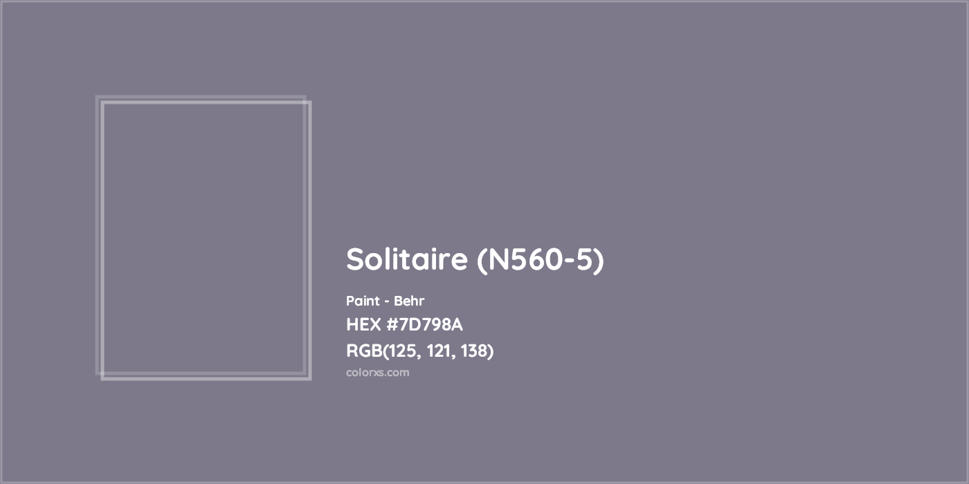 HEX #7D798A Solitaire (N560-5) Paint Behr - Color Code