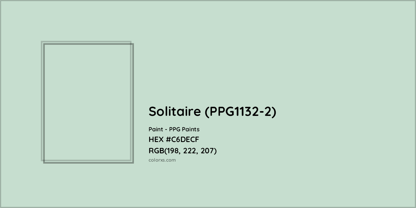HEX #C6DECF Solitaire (PPG1132-2) Paint PPG Paints - Color Code