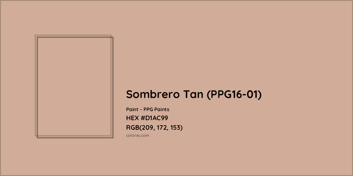 HEX #D1AC99 Sombrero Tan (PPG16-01) Paint PPG Paints - Color Code