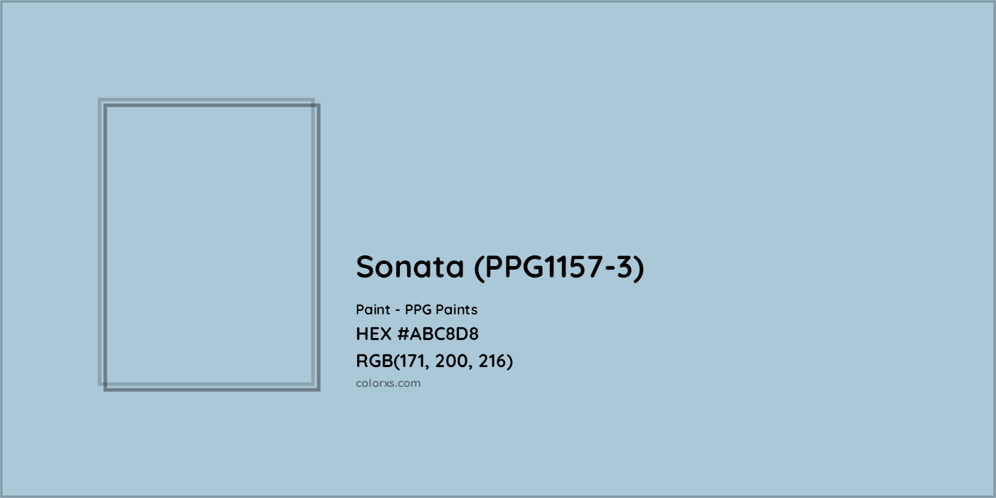 HEX #ABC8D8 Sonata (PPG1157-3) Paint PPG Paints - Color Code