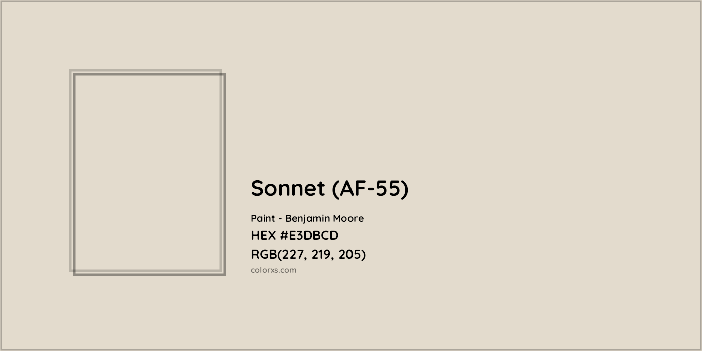 HEX #E3DBCD Sonnet (AF-55) Paint Benjamin Moore - Color Code