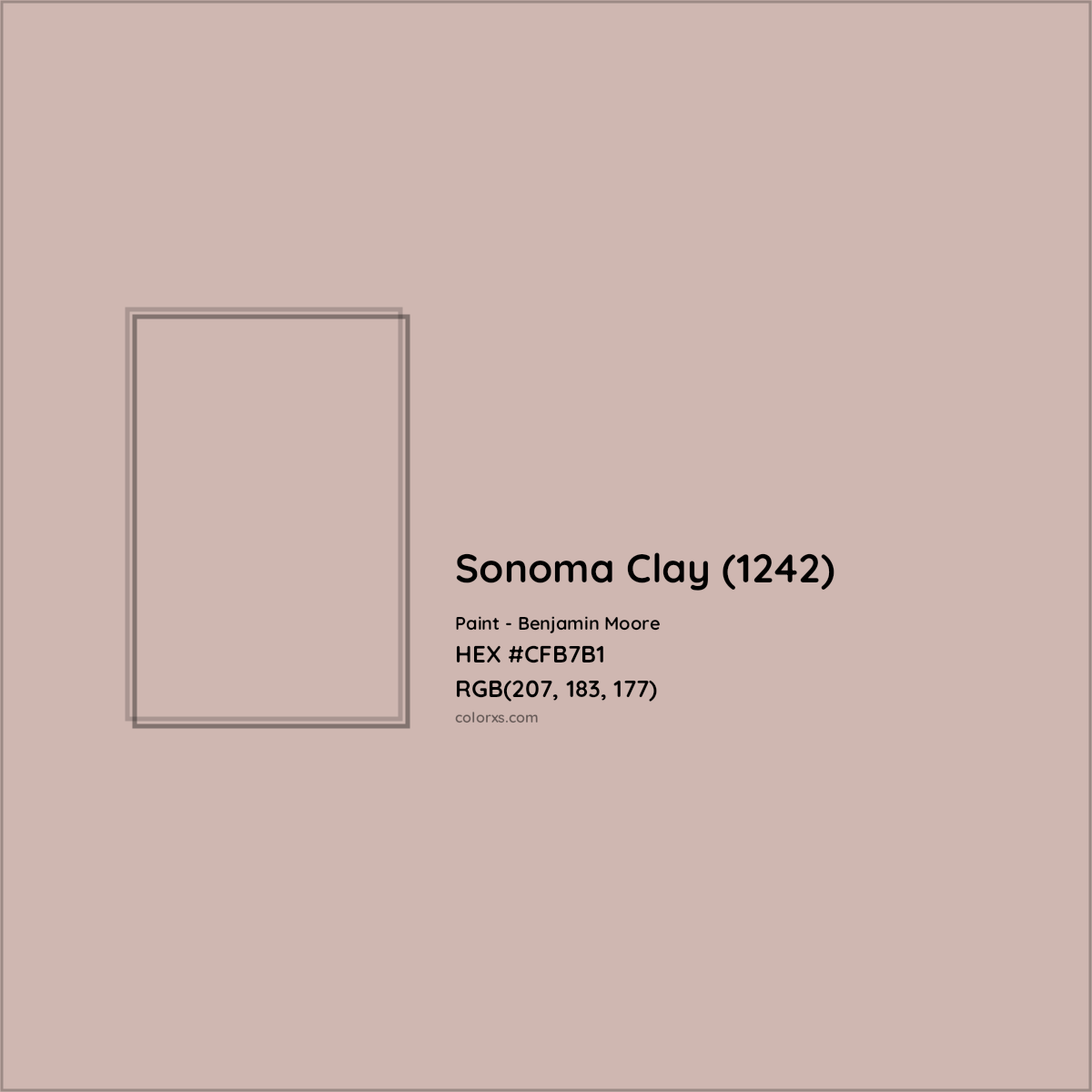 HEX #CFB7B1 Sonoma Clay (1242) Paint Benjamin Moore - Color Code