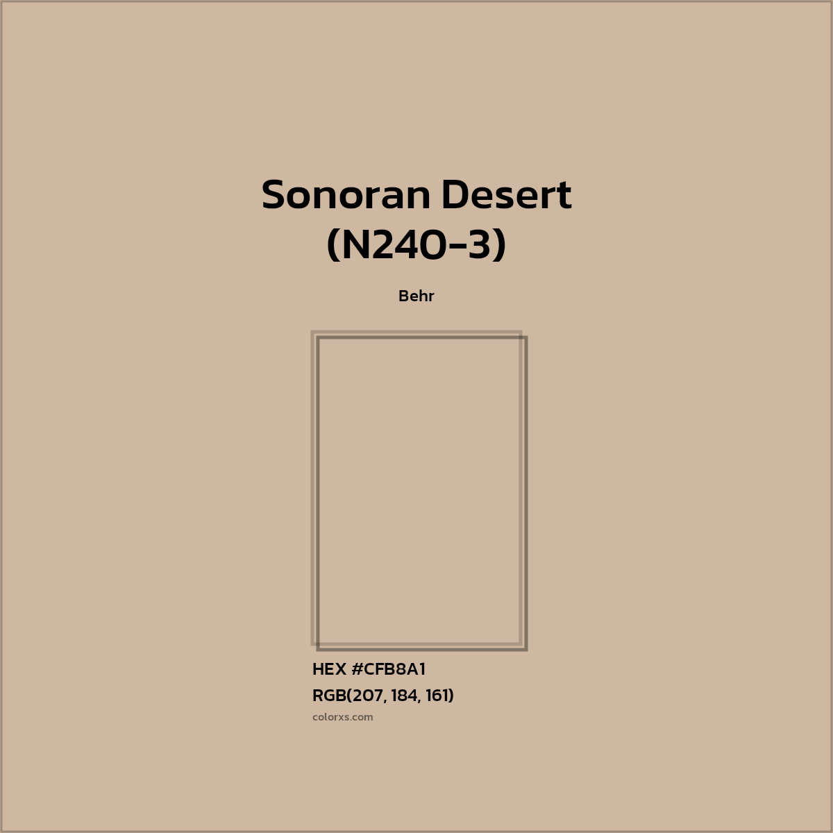 HEX #CFB8A1 Sonoran Desert (N240-3) Paint Behr - Color Code