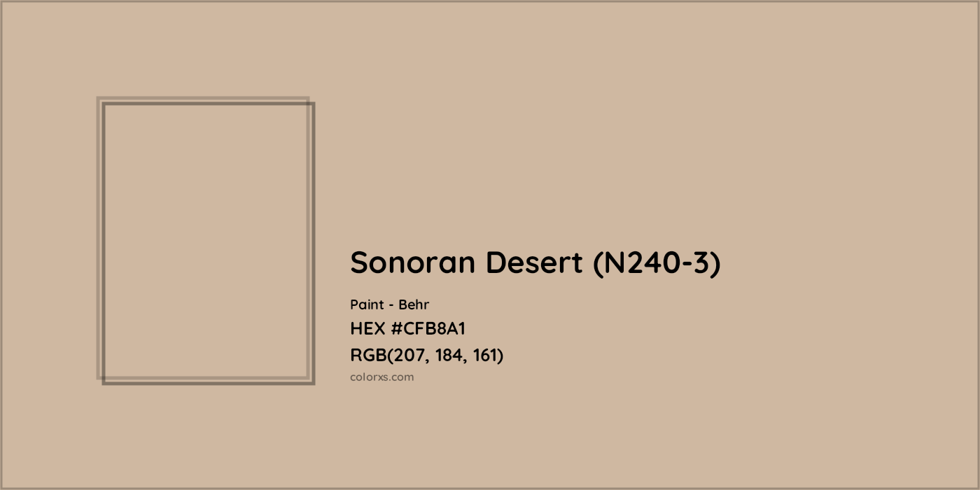 HEX #CFB8A1 Sonoran Desert (N240-3) Paint Behr - Color Code