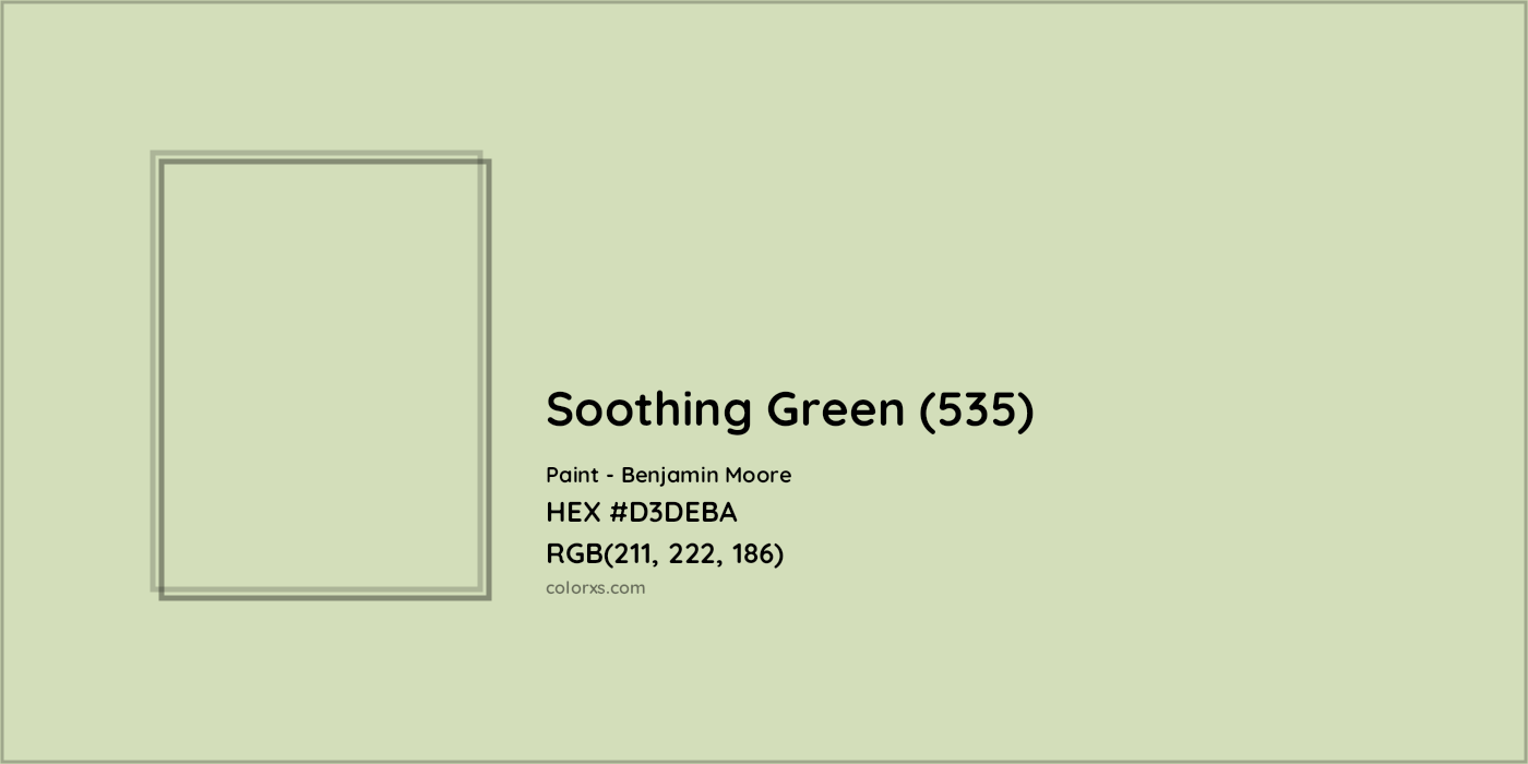 HEX #D3DEBA Soothing Green (535) Paint Benjamin Moore - Color Code
