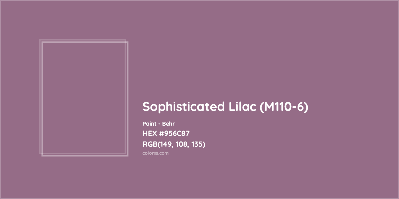 HEX #956C87 Sophisticated Lilac (M110-6) Paint Behr - Color Code