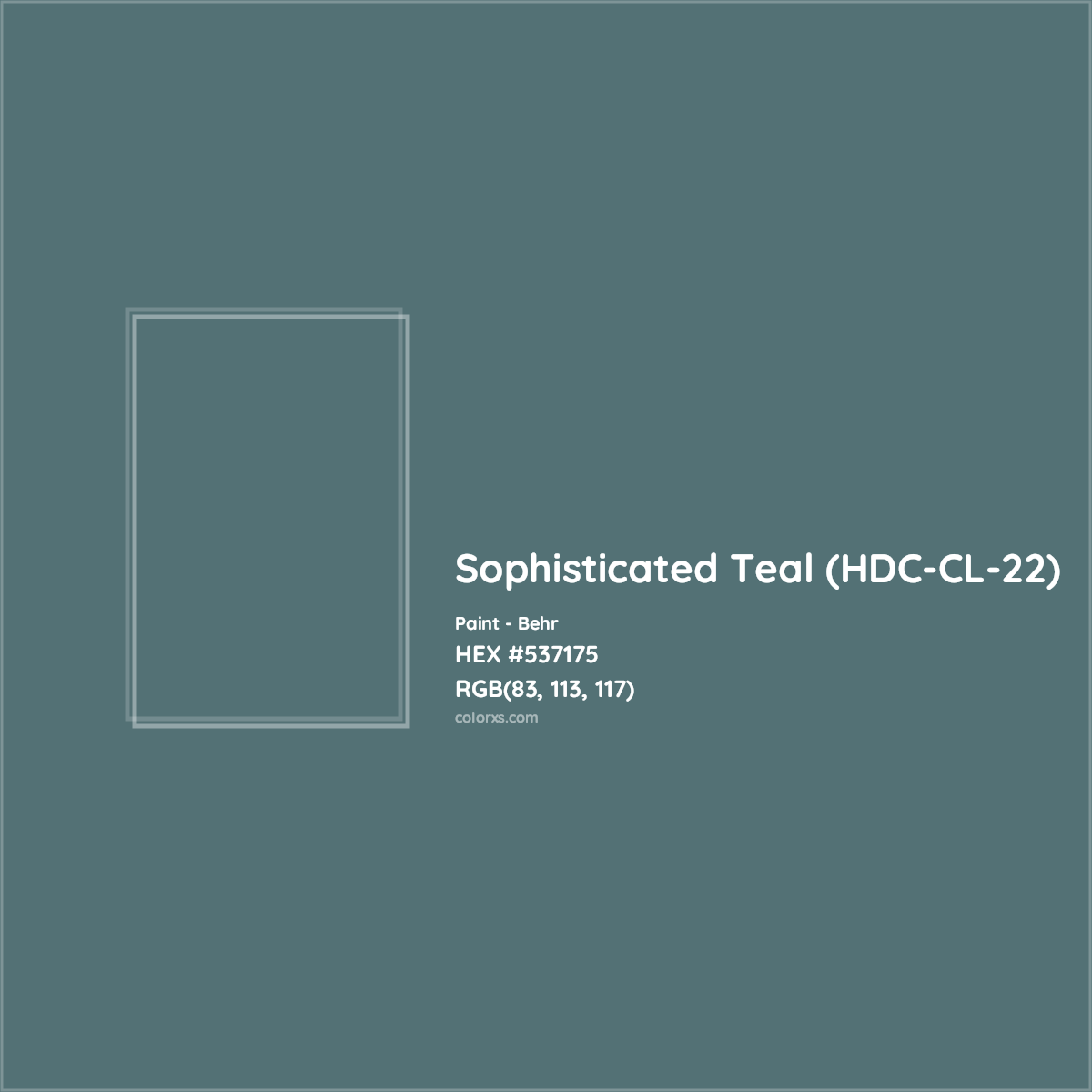 HEX #537175 Sophisticated Teal (HDC-CL-22) Paint Behr - Color Code