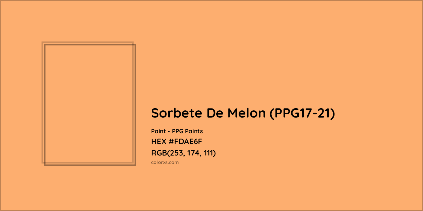 HEX #FDAE6F Sorbete De Melon (PPG17-21) Paint PPG Paints - Color Code