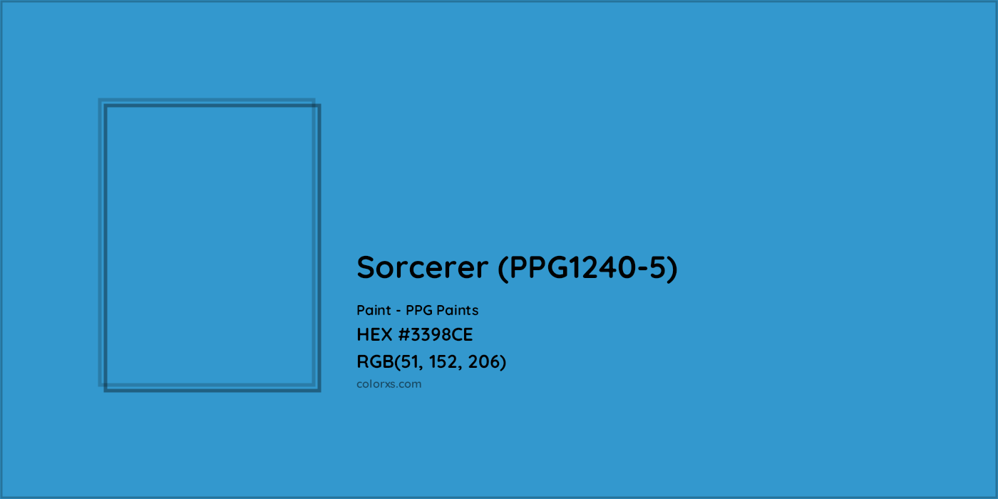 HEX #3398CE Sorcerer (PPG1240-5) Paint PPG Paints - Color Code