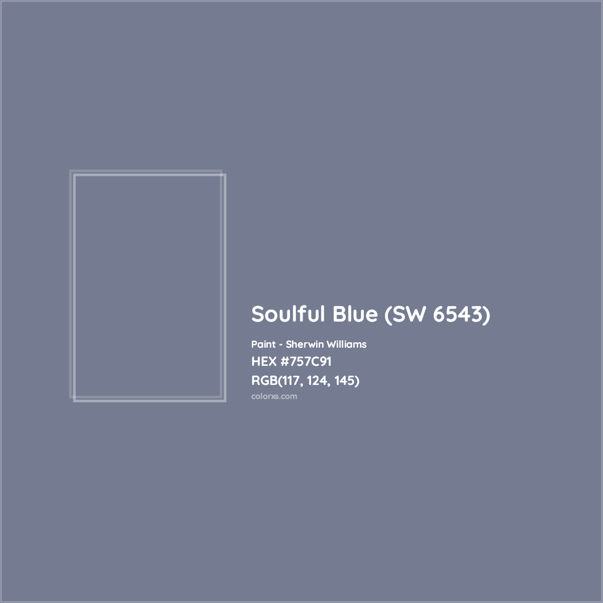 HEX #757C91 Soulful Blue (SW 6543) Paint Sherwin Williams - Color Code