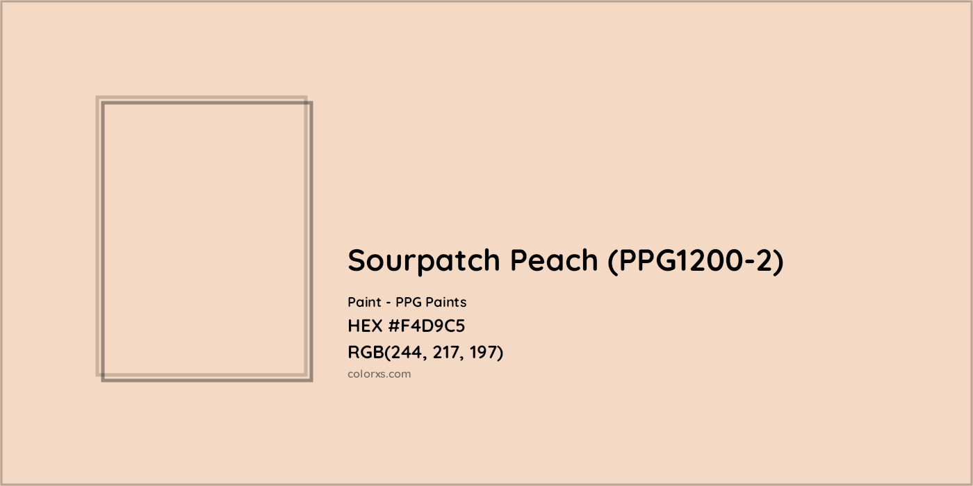 HEX #F4D9C5 Sourpatch Peach (PPG1200-2) Paint PPG Paints - Color Code