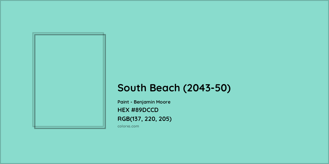 HEX #89DCCD South Beach (2043-50) Paint Benjamin Moore - Color Code