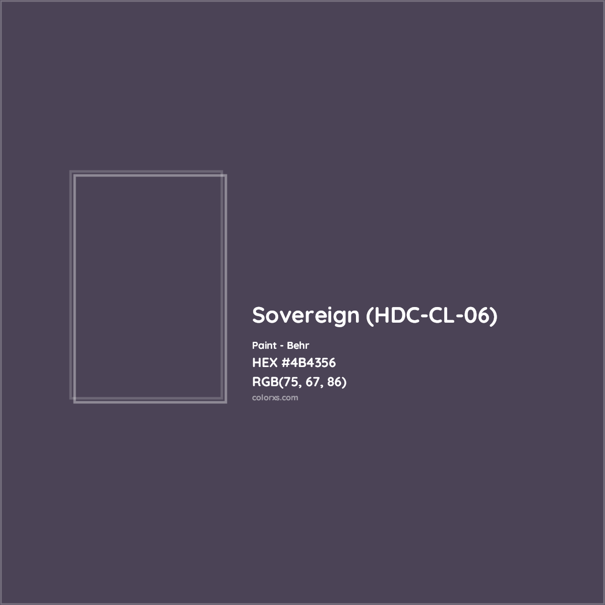 HEX #4B4356 Sovereign (HDC-CL-06) Paint Behr - Color Code