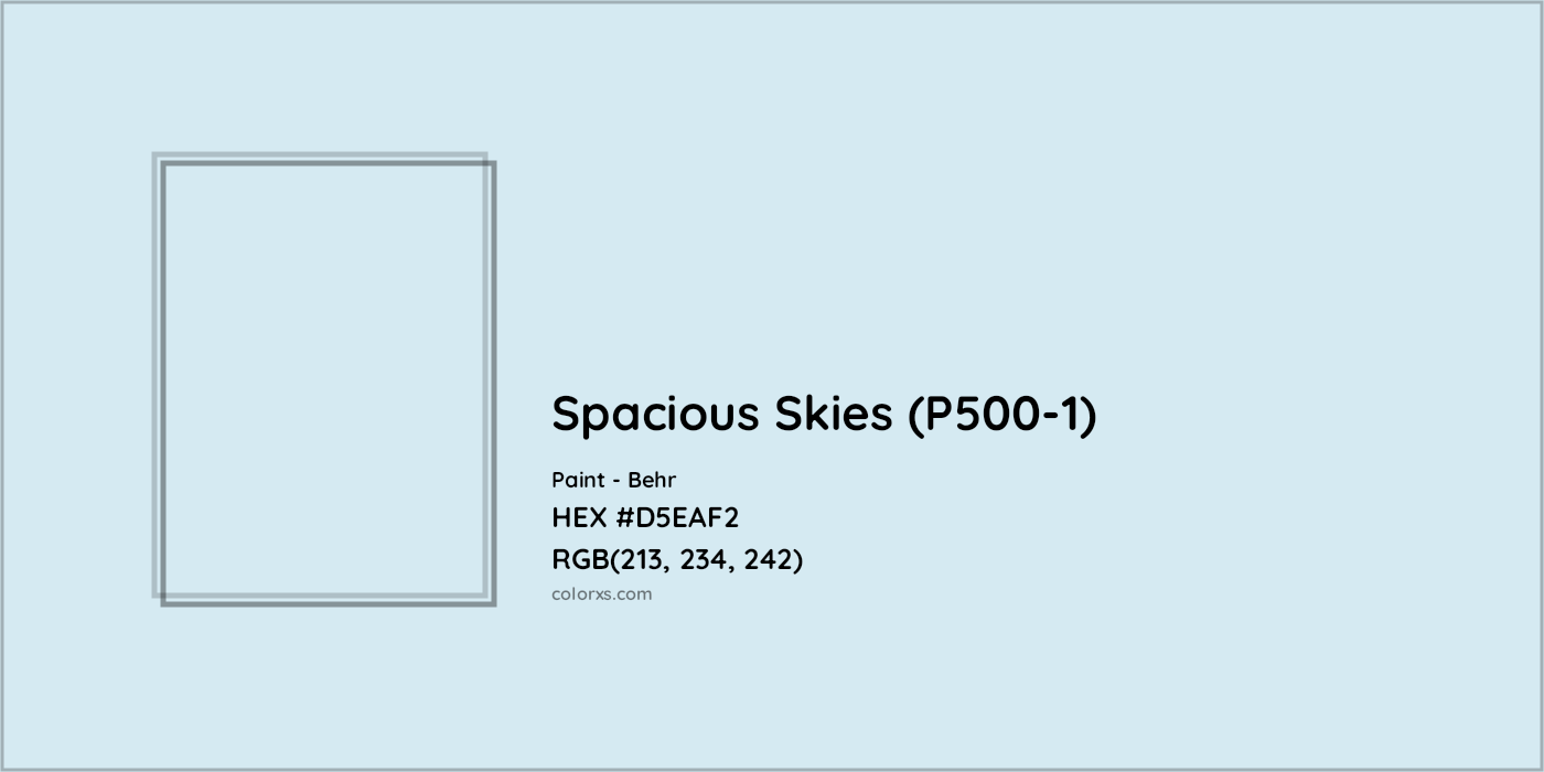HEX #D5EAF2 Spacious Skies (P500-1) Paint Behr - Color Code