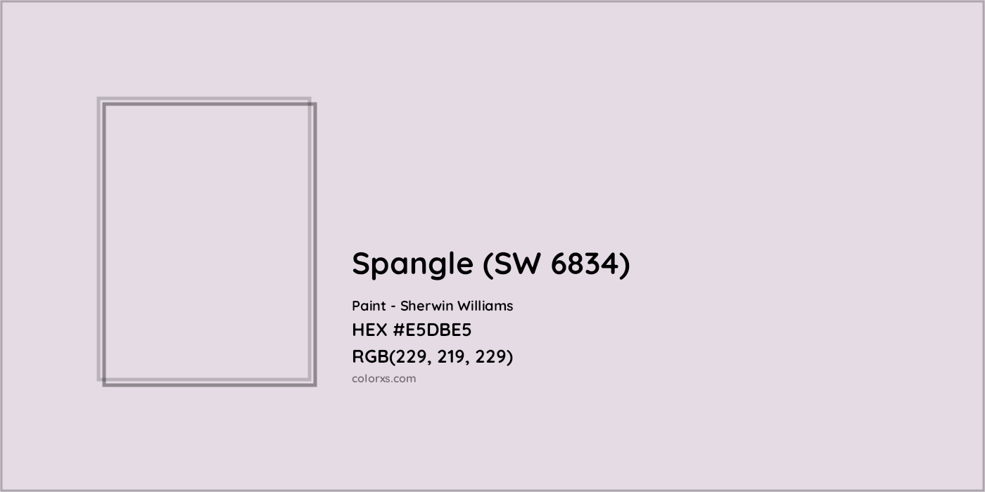 HEX #E5DBE5 Spangle (SW 6834) Paint Sherwin Williams - Color Code