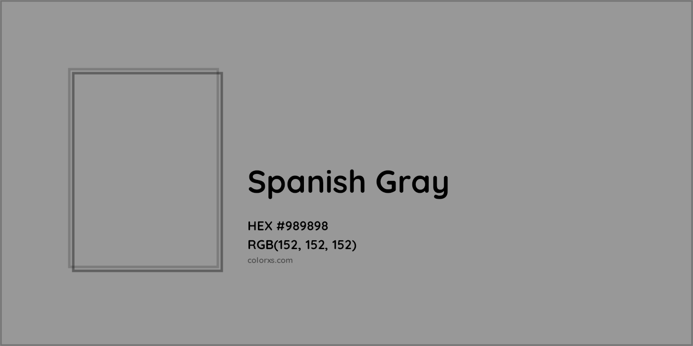 HEX #989898 Spanish Gray Color - Color Code