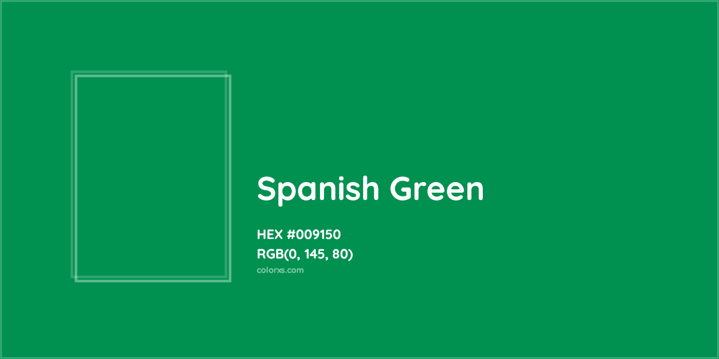 HEX #009150 Spanish Green Color - Color Code